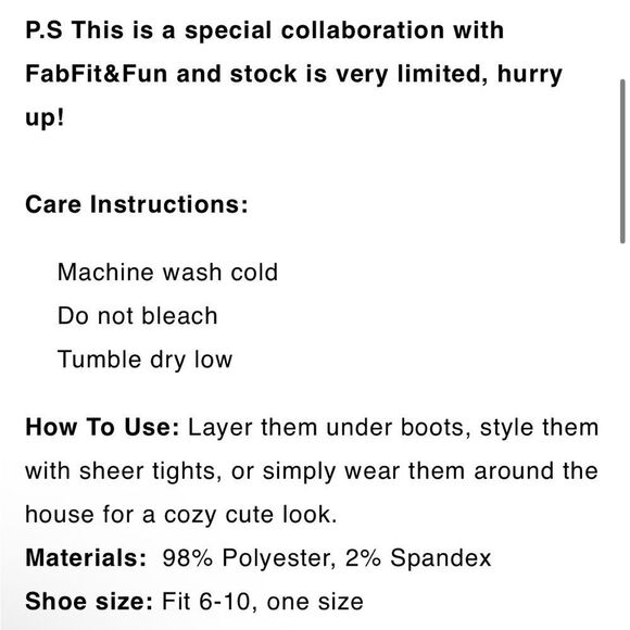 😊3/$30 SWEATER SOCKS beige NWT in package, so soft! Brand: PUDUS - Picture 7 of 10